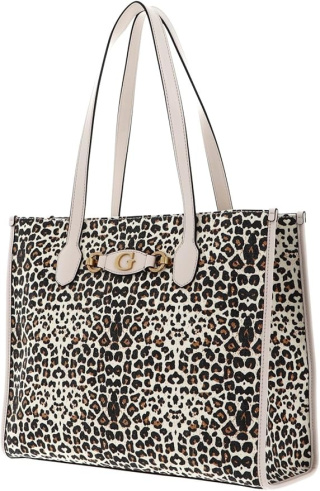TOREBKA DAMSKA GUESS IZZY LEOPARD BRĄZOWA