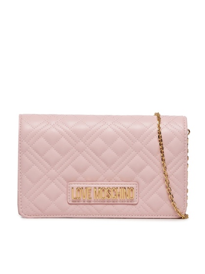 TOREBKA DAMSKA NA RAMIĘ Z ŁAŃCUSZKIEM RÓŻOWA LOVE MOSCHINO JC4079PP1ILA0601