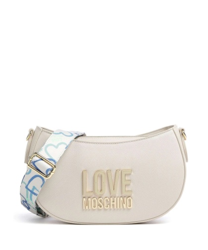 TOREBKA DAMSKA NA RAMIĘ Z SZEROKIM PASKIEM BEŻOWA LOVE MOSCHINO JC4212PP1ILQ111A