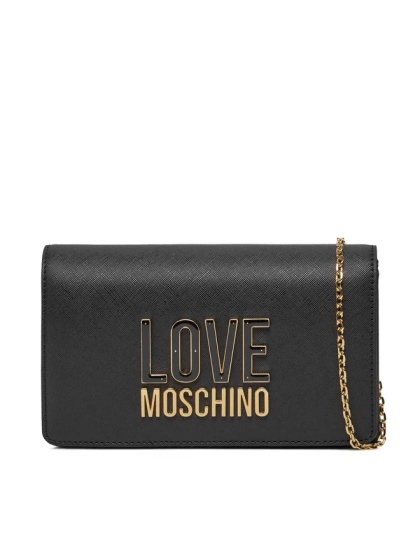 TOREBKA DAMSKA NA RAMIĘ Z ŁAŃCUSZKIEM CZARNA LOVE MOSCHINO JC4213PP1ILQ100A