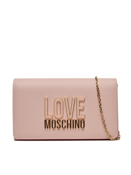 TOREBKA DAMSKA NA RAMIĘ Z ŁAŃCUSZKIEM RÓŻOWA LOVE MOSCHINO JC4213PP1ILQ160A