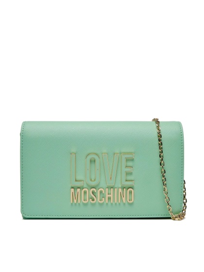 TOREBKA DAMSKA NA RAMIĘ Z ŁAŃCUSZKIEM MIĘTOWA LOVE MOSCHINO JC4213PP1ILQ180A