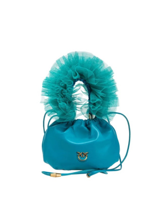 TOREBKA DAMSKA PINKO SOFT POUCH MINI TURKUSOWA