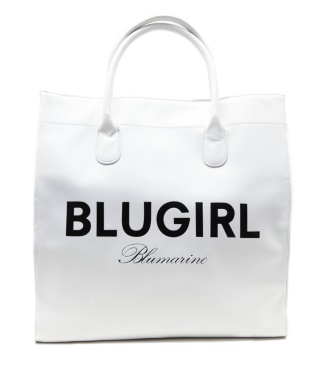 TORBA DAMSKA BLUGIRL BLUMARINE SHOPPERKA OFF WHITE BIAŁA