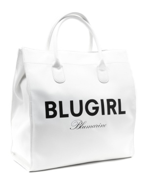 TORBA DAMSKA BLUGIRL BLUMARINE SHOPPERKA OFF WHITE BIAŁA