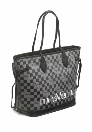 TOREBKA DAMSKA 19V69 BY VERSACE 1969 TERESA VI22AI1226058 black/grey/black silver CZARNA SZARA SREBRNA