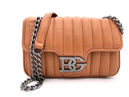 TOREBKA DAMSKA NA RAMIĘ Z ŁAŃCUSZKIEM LISTONOSZKA BRĄZOWA BLUGIRL BLUMARINE CROSSBODY CASTANO