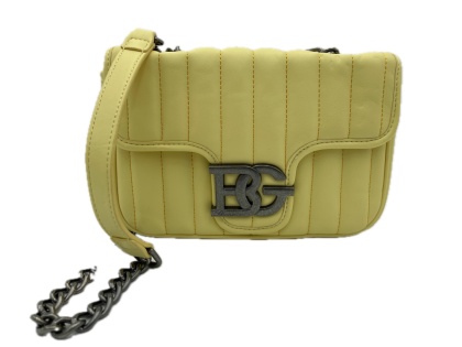 TOREBKA DAMSKA NA RAMIĘ Z ŁAŃCUSZKIEM LISTONOSZKA ŻÓŁTA BLUGIRL BLUMARINE CROSSBODY LEMON MERINO