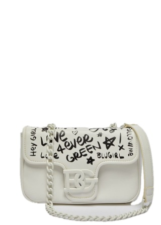 TOREBKA DAMSKA BLUGIRL BLUMARINE CROSSBODY OFF WHITE LISTONOSZKA BIAŁA