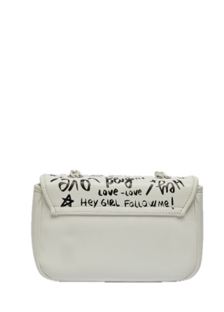 TOREBKA DAMSKA BLUGIRL BLUMARINE CROSSBODY OFF WHITE LISTONOSZKA BIAŁA