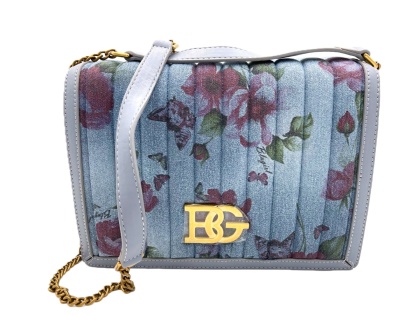 TOREBKA DAMSKA NA RAMIĘ Z ŁAŃCUSZKIEM LISTONOSZKA NIEBIESKA BLUGIRL BLUMARINE CROSSBODY ROSE INDACO