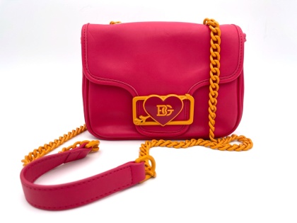 TOREBKA DAMSKA NA RAMIĘ Z ŁAŃCUSZKIEM LISTONOSZKA CZERWONABLUGIRL BLUMARINE CROSSBODY CHERRY
