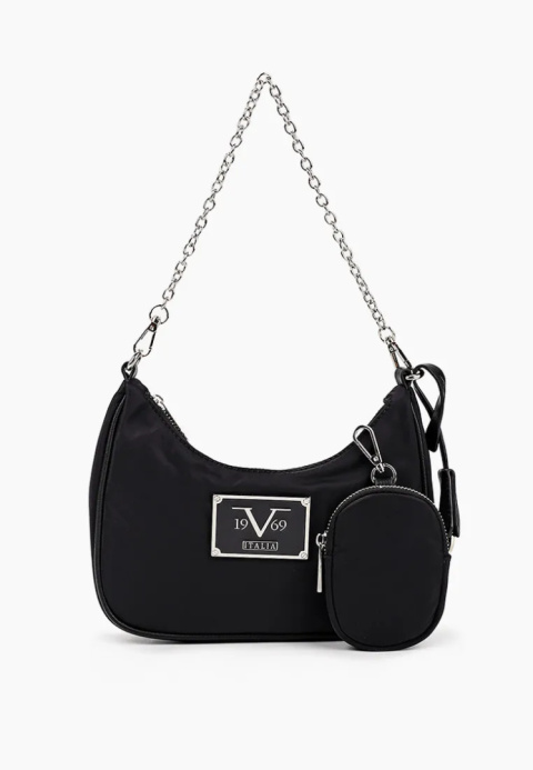 TOREBKA DAMSKA REMY 19V69 ITALIA BY VERSACE BLACK/SILVER CZARNA TOREBKA DAMSKA REMY 19V69 ITALIA BY VERSACE BLACK/SILVER CZARNA