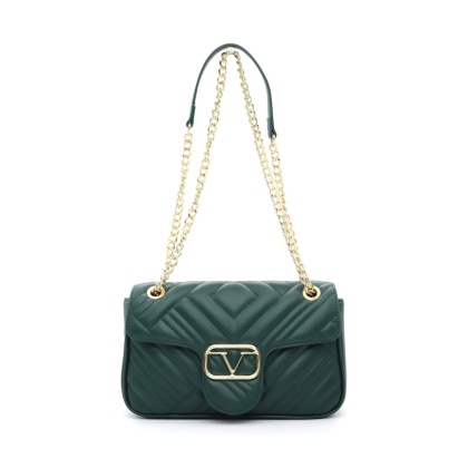 TOREBKA DAMSKA NA RAMIĘ Z ŁAŃCUSZKIEM ZIELONA V ITALIA BY VERSACE 19.69 SIVIGLIA VT-206-GRE