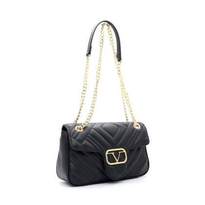 TOREBKA DAMSKA NA RAMIĘ Z ŁAŃCUSZKIEM CZARNA V ITALIA BY VERSACE 19.69 SIVIGLIA VT-206-BLK