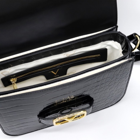 TOREBKA DAMSKA NA RAMIĘ CZARNA V ITALIA BY VERSACE 19.69 HERA VC-209-BLK