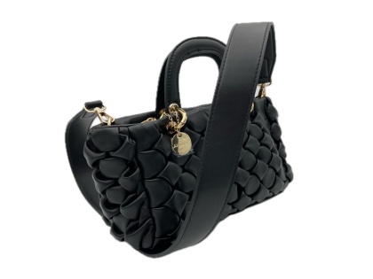 TOREBKA DAMSKA NA RAMIĘ Z SZEROKIM PASKIEM CZARNA ALEX MAX BLACK