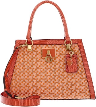 TOREBKA DAMSKA GUESS STEPHI GIRLFRIEND SATCHEL BAG ORANGE LOGO