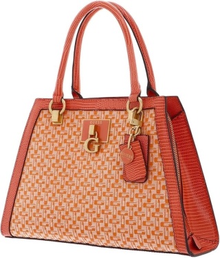 TOREBKA DAMSKA GUESS STEPHI GIRLFRIEND SATCHEL BAG ORANGE LOGO