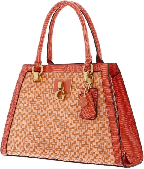 TOREBKA DAMSKA GUESS STEPHI GIRLFRIEND SATCHEL BAG ORANGE LOGO