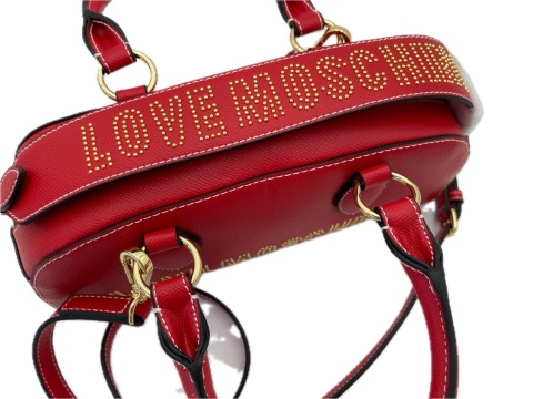 TOREBKA DAMSKA NA RAMIĘ CZERWONA Z ĆWIEKAMI LOVE MOSCHINO JC4205PP0GKG0500