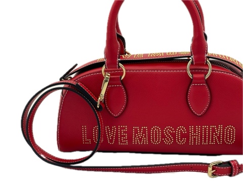 TOREBKA DAMSKA NA RAMIĘ CZERWONA Z ĆWIEKAMI LOVE MOSCHINO JC4205PP0GKG0500