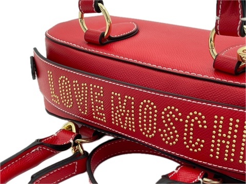 TOREBKA DAMSKA NA RAMIĘ CZERWONA Z ĆWIEKAMI LOVE MOSCHINO JC4205PP0GKG0500