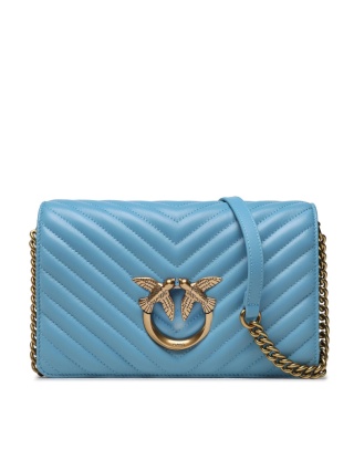 TOREBKA DAMSKA PINKO LOVE CLICK CLASSIC SHEEP NAPPA CHEVRON AZZURRO CIELO-ANT NIEBIESKA
