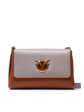 TOREBKA DAMSKA PINKO LOVE CLICK CROSSBODY BIG VITELLO NAPATO + SUEDE COLOR BLUE BRĄZOWOSZARA