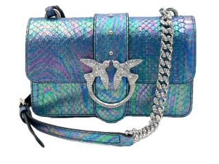 TOREBKA DAMSKA PINKO LOVE ONE MINI CL AYERS LAMINATO ROSA/VERDE/VIOLA