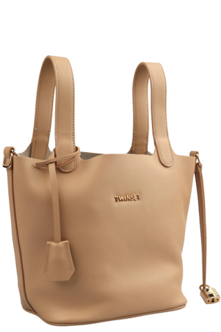 TOREBKA DAMSKA TWINSET SHOPPING BAG BEIGE BEŻOWA