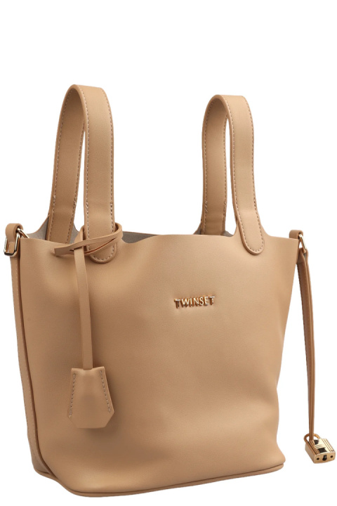 TOREBKA DAMSKA TWINSET SHOPPING BAG BEIGE BEŻOWA TOREBKA DAMSKA TWINSET SHOPPING BAG BEIGE BEŻOWA